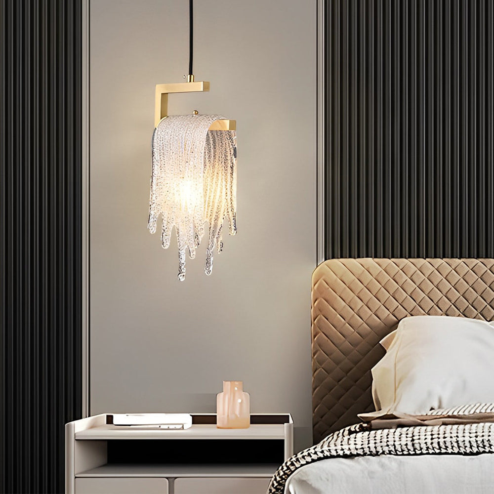Creative Handmade Glass LED Button Switch Copper Modern Pendant Light