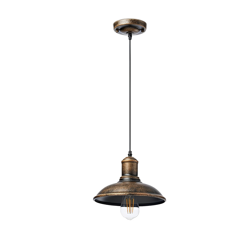 Round Iron Waterproof LED Outdoor Pendant Light Retro Industrial Style