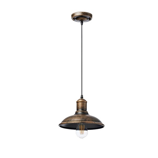 Round Iron Waterproof LED Outdoor Pendant Light Retro Industrial Style