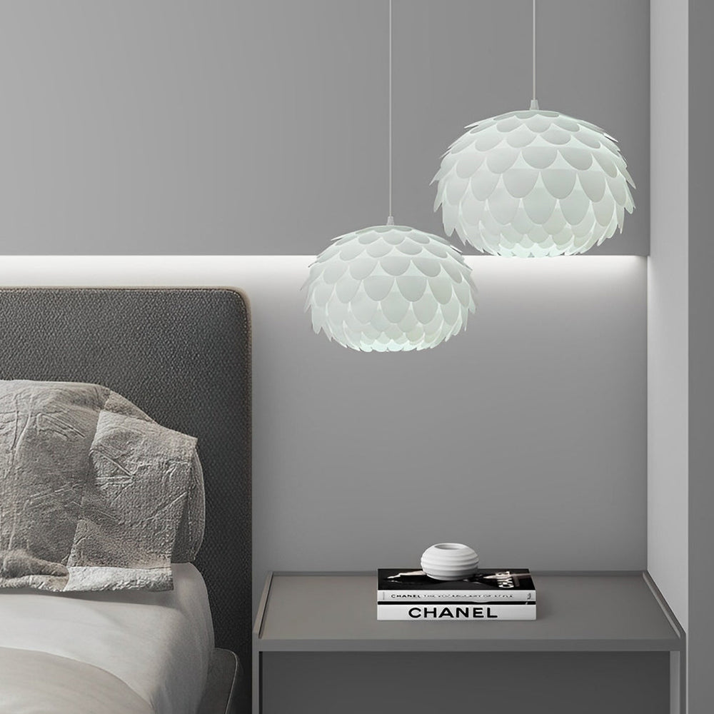 Round Fish Scales Three Step Dimming LED Modern Pendant Light