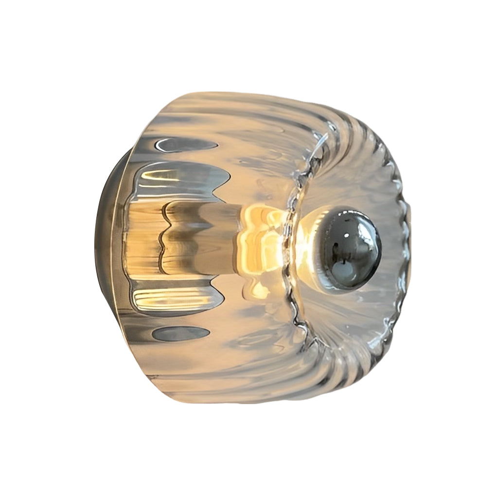 Round Jellyfish Glass Shade Modern Wall Lamp