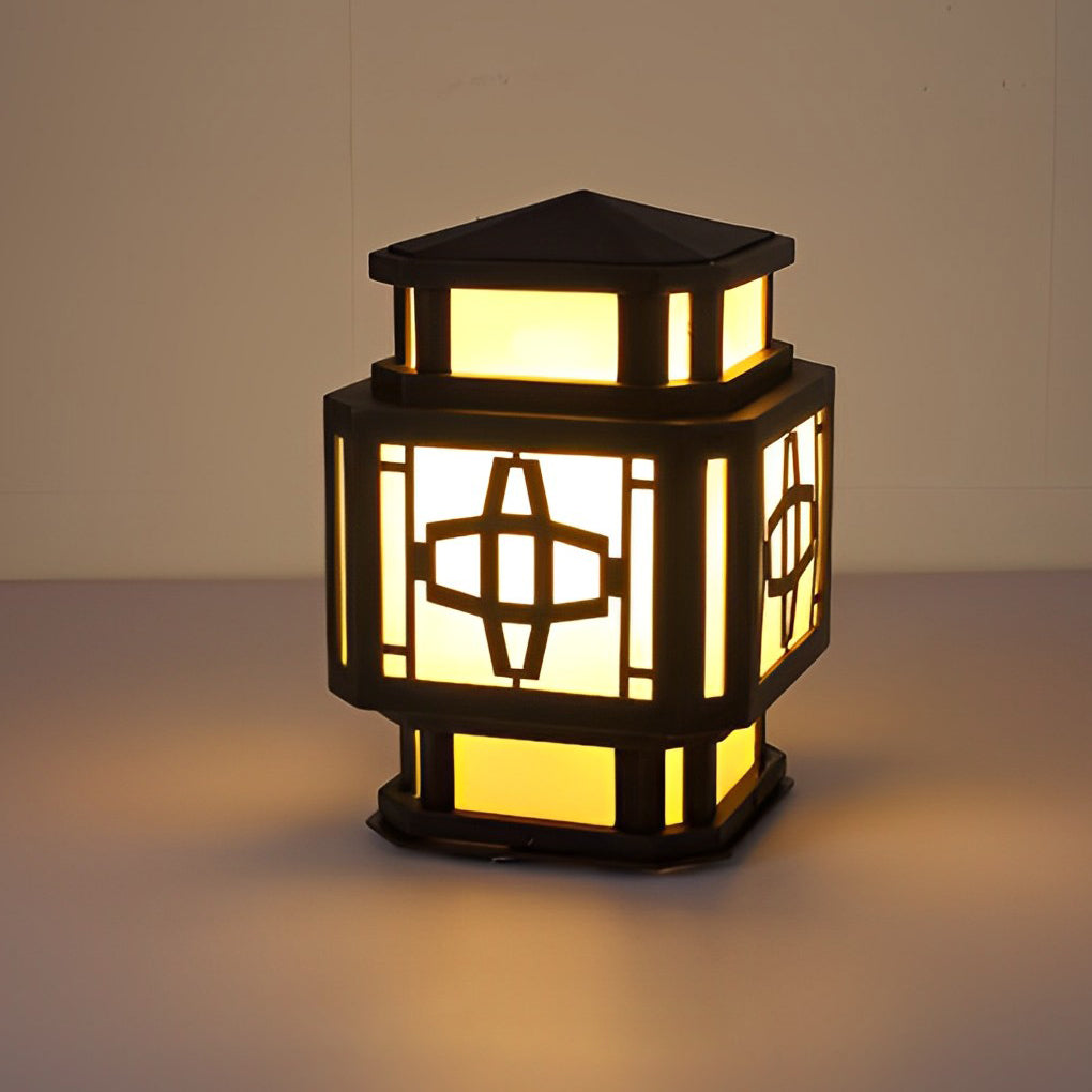 Creative Retro Black Outdoor Deck Post Light with LED