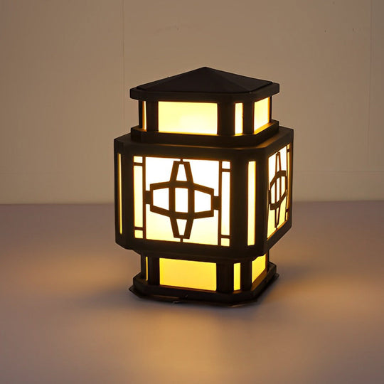 Creative Retro Black Outdoor Deck Post Light with LED