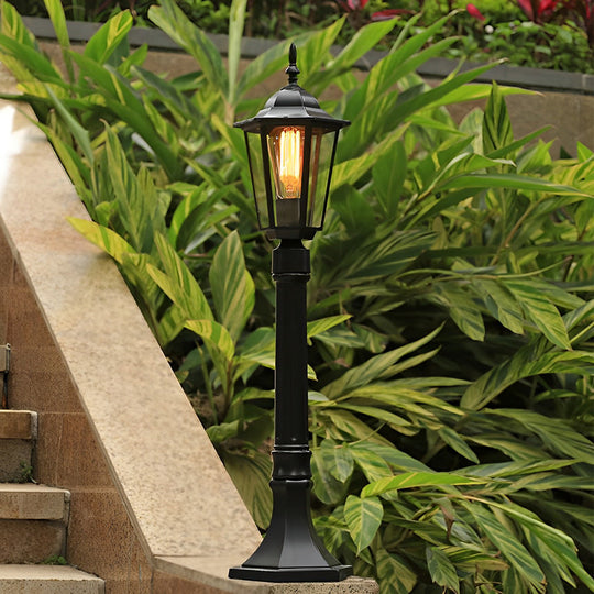 Elegant Traditional Black Post Path Light Waterproof E27 LED Lamp