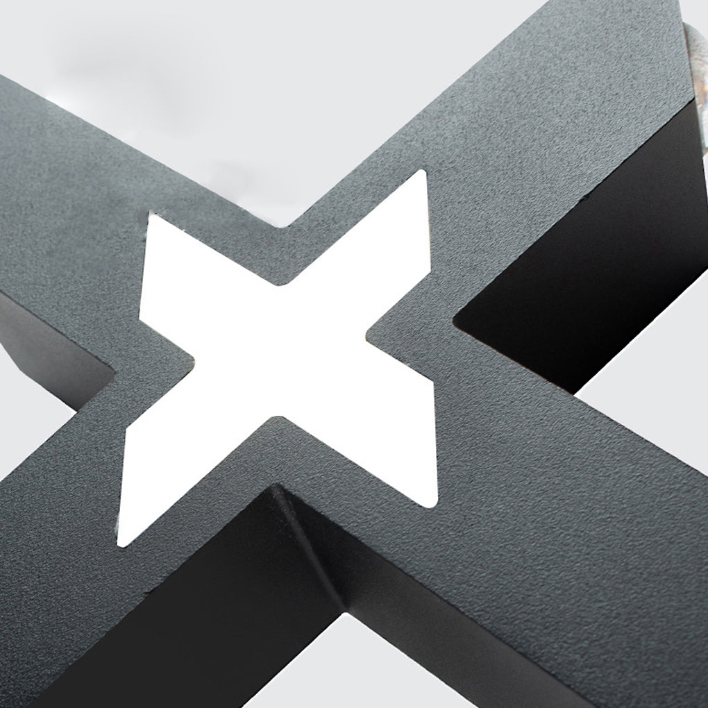 X-Shaped Black Modern LED Outdoor Wall Lamp