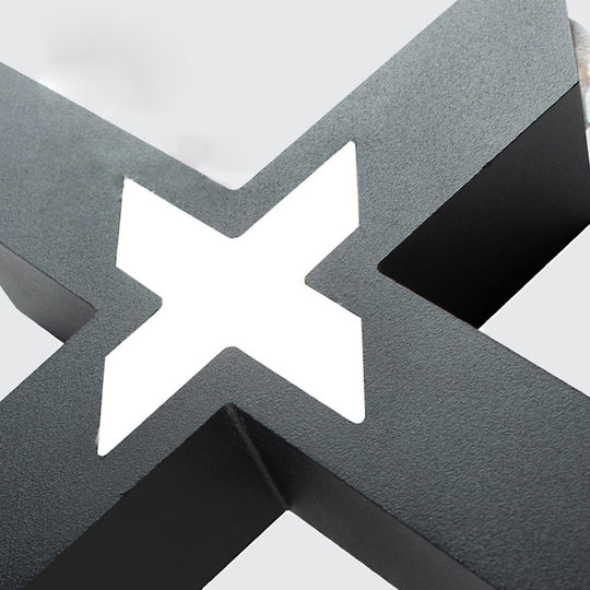 X-Shaped Black Modern LED Outdoor Wall Lamp