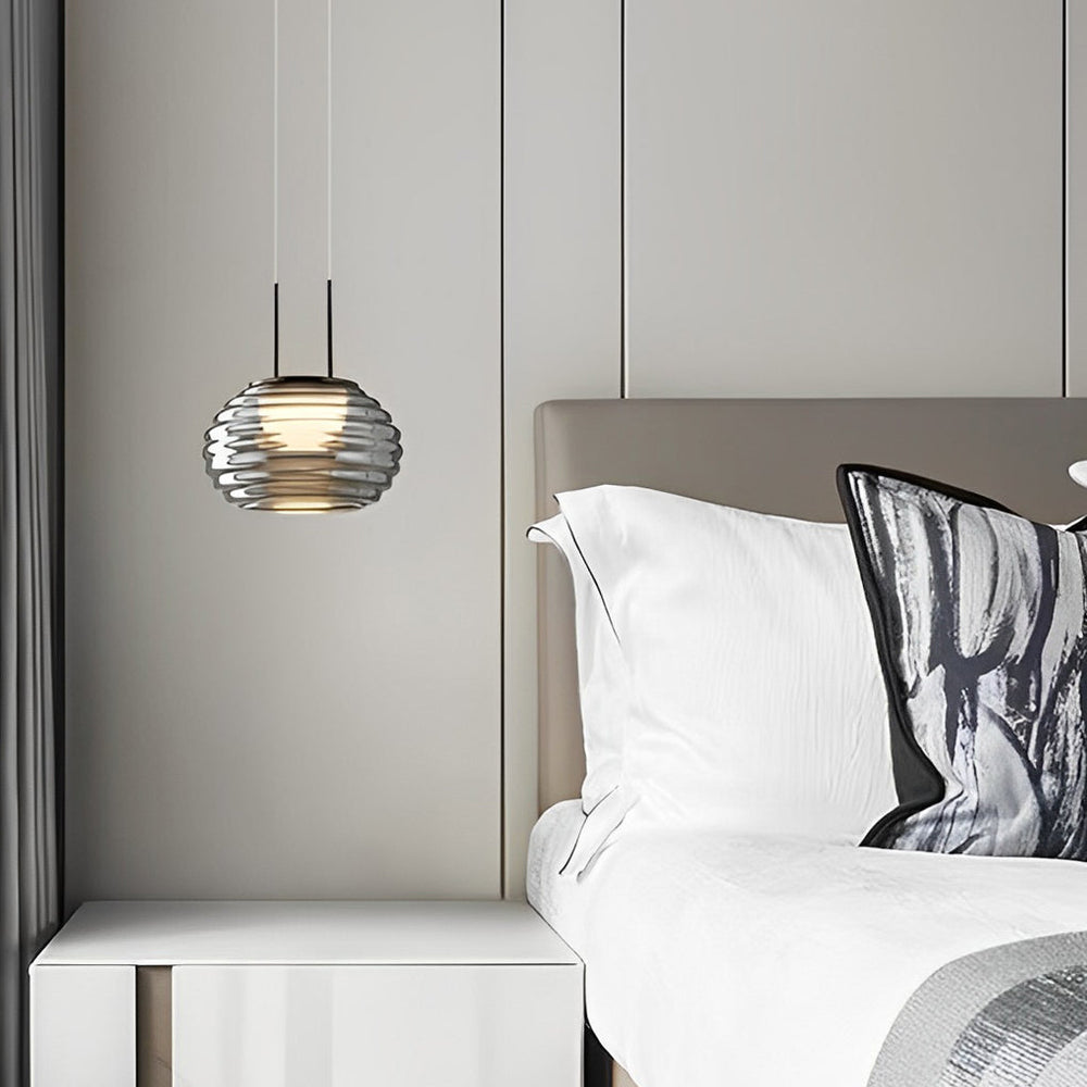 Creative Glass Ball LED Smoke Gray Nordic Pendant Light Island Lighting