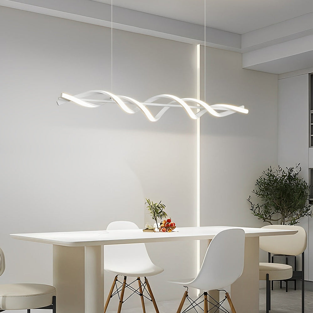 Modern Spiral-Shaped White Dimmable LED Chandelier