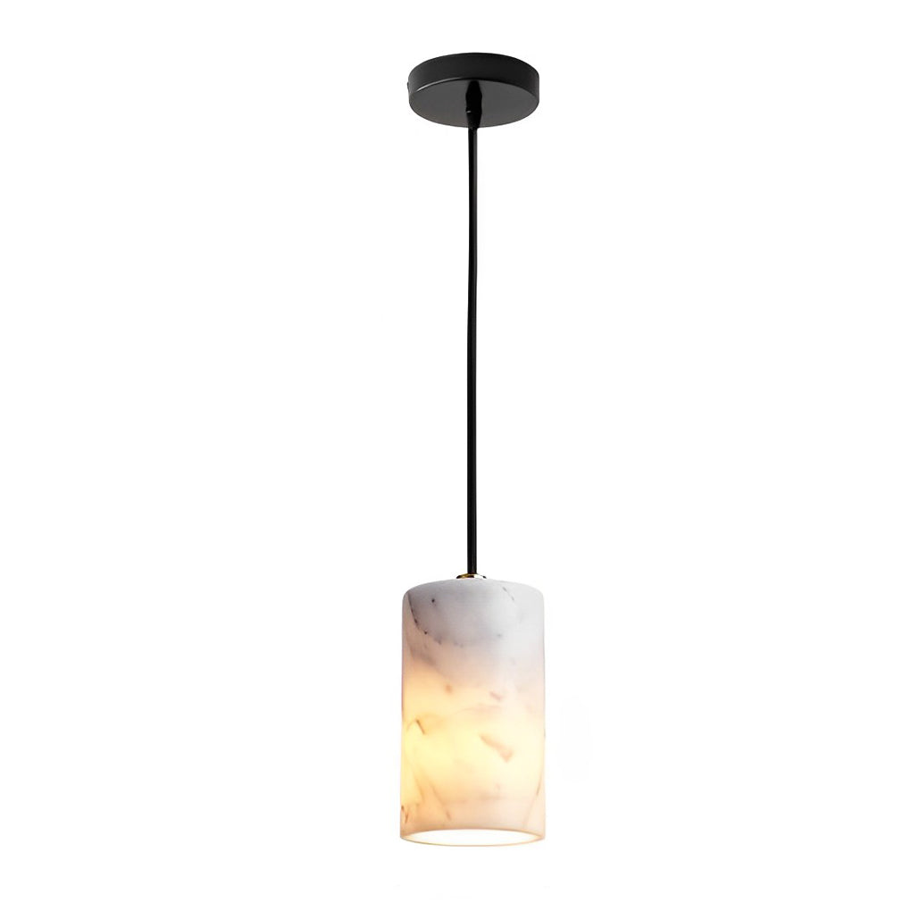 Minimalist Cylindrical Marmoreal 3-Step Dimming Nordic Pendant Light