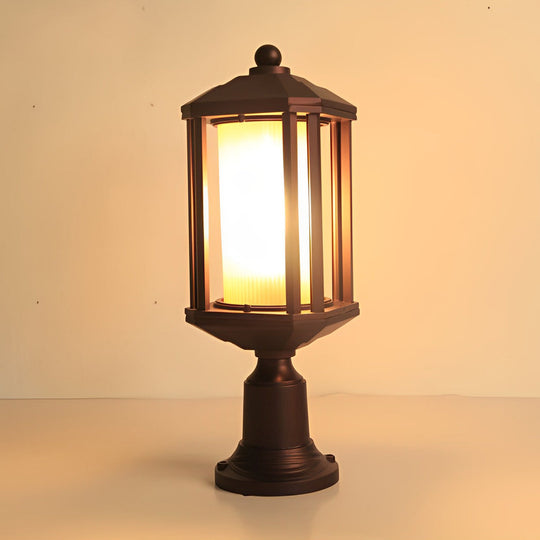 Retro Rose Gold Outdoor Pillar Lamp – Aluminum Waterproof Post Light