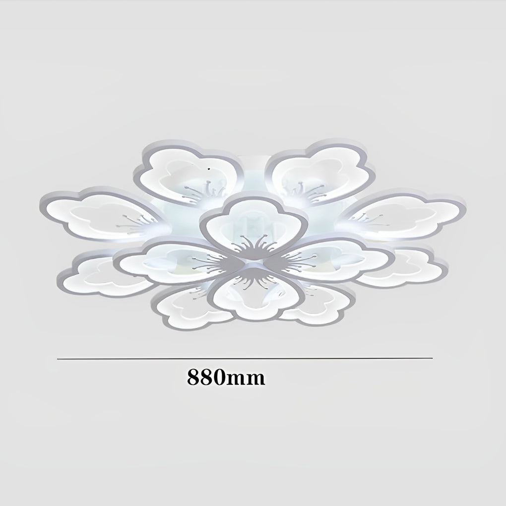 Flower Shaped Dimmable LED White Nordic Chandelier Light – Flush Mount Lighting