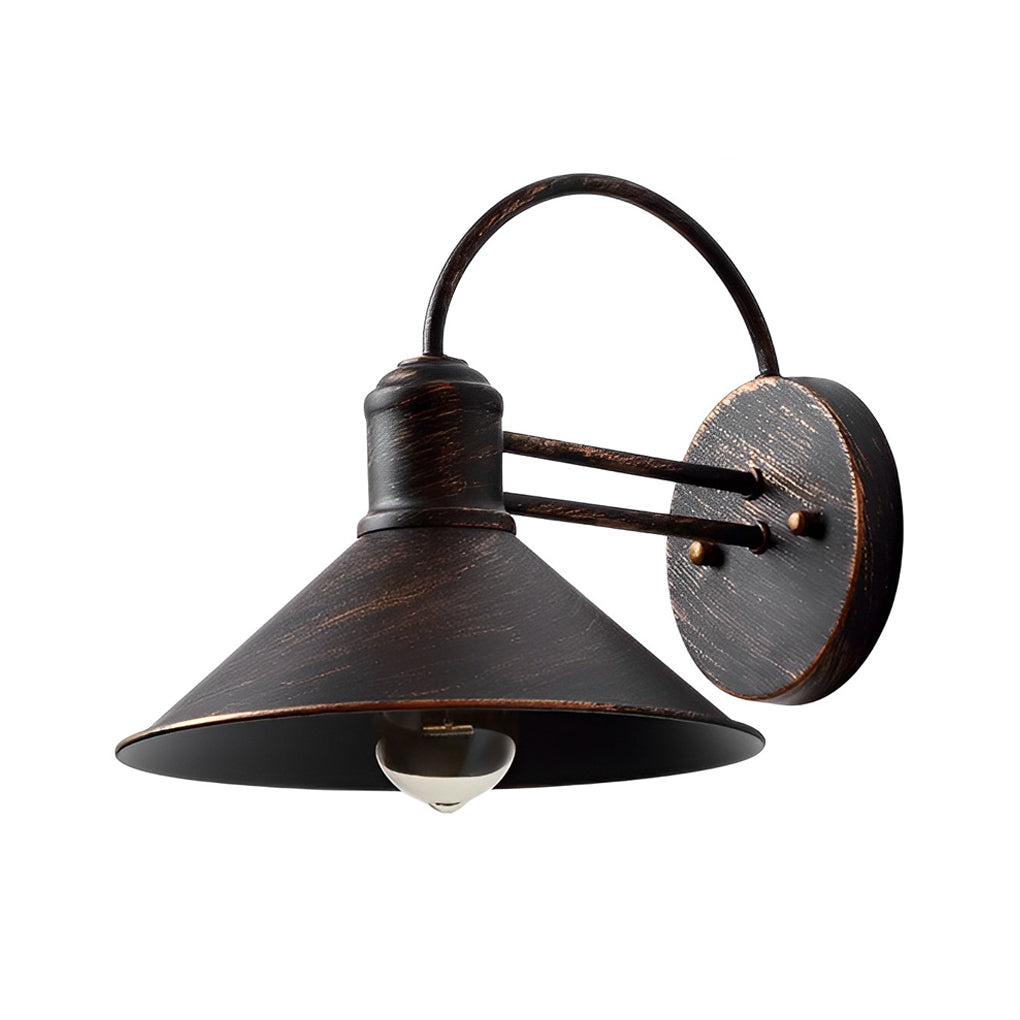 Retro Conical Iron Industrial Outdoor Wall Lamp