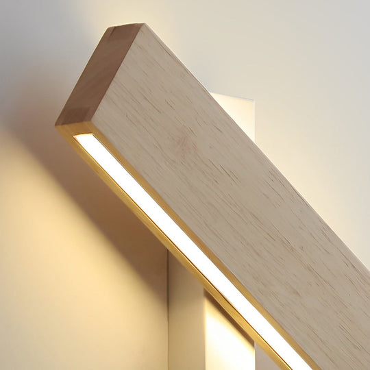 Rotatable Rectangular Wood LED Wall Lamp