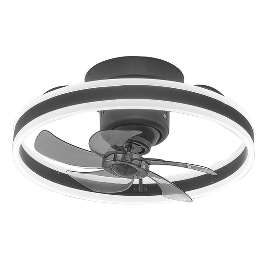 Round Stepless Dimming 360° Rotating LED Ceiling Fan Light
