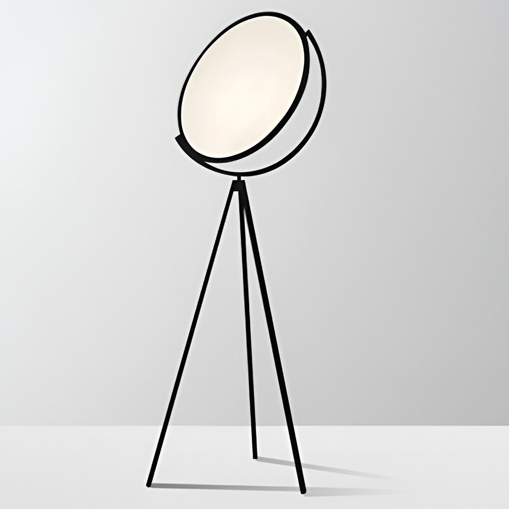 Black Metal Rotating LED Tripod Floor Lamp with Acrylic Shade