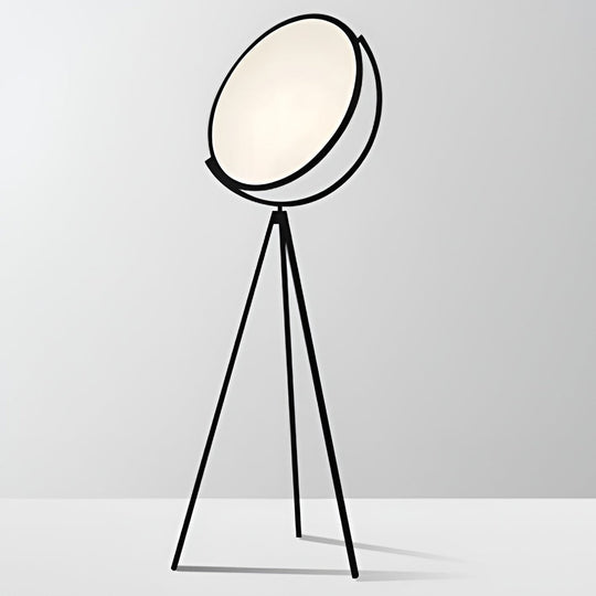 Black Metal Rotating LED Tripod Floor Lamp with Acrylic Shade
