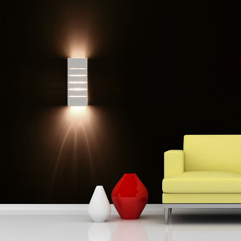 Rectangular Gypsum Glass Up and Down LED Wall Lamp
