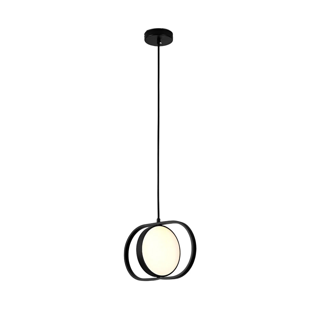 Adjustable Round Three-Step Dimming Black Modern LED Pendant Lights