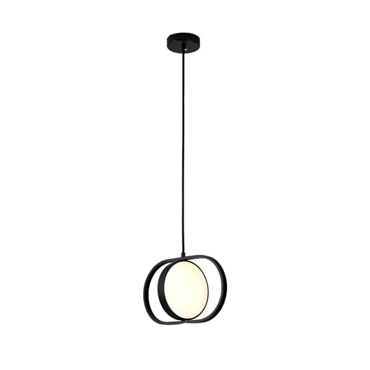 Adjustable Round Three-Step Dimming Black Modern LED Pendant Lights