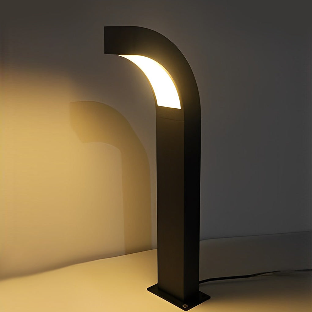 Curved LED Pathway Light Minimalist Black Waterproof Landscape Lamp