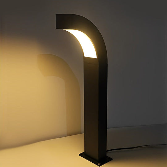 Curved LED Pathway Light Minimalist Black Waterproof Landscape Lamp