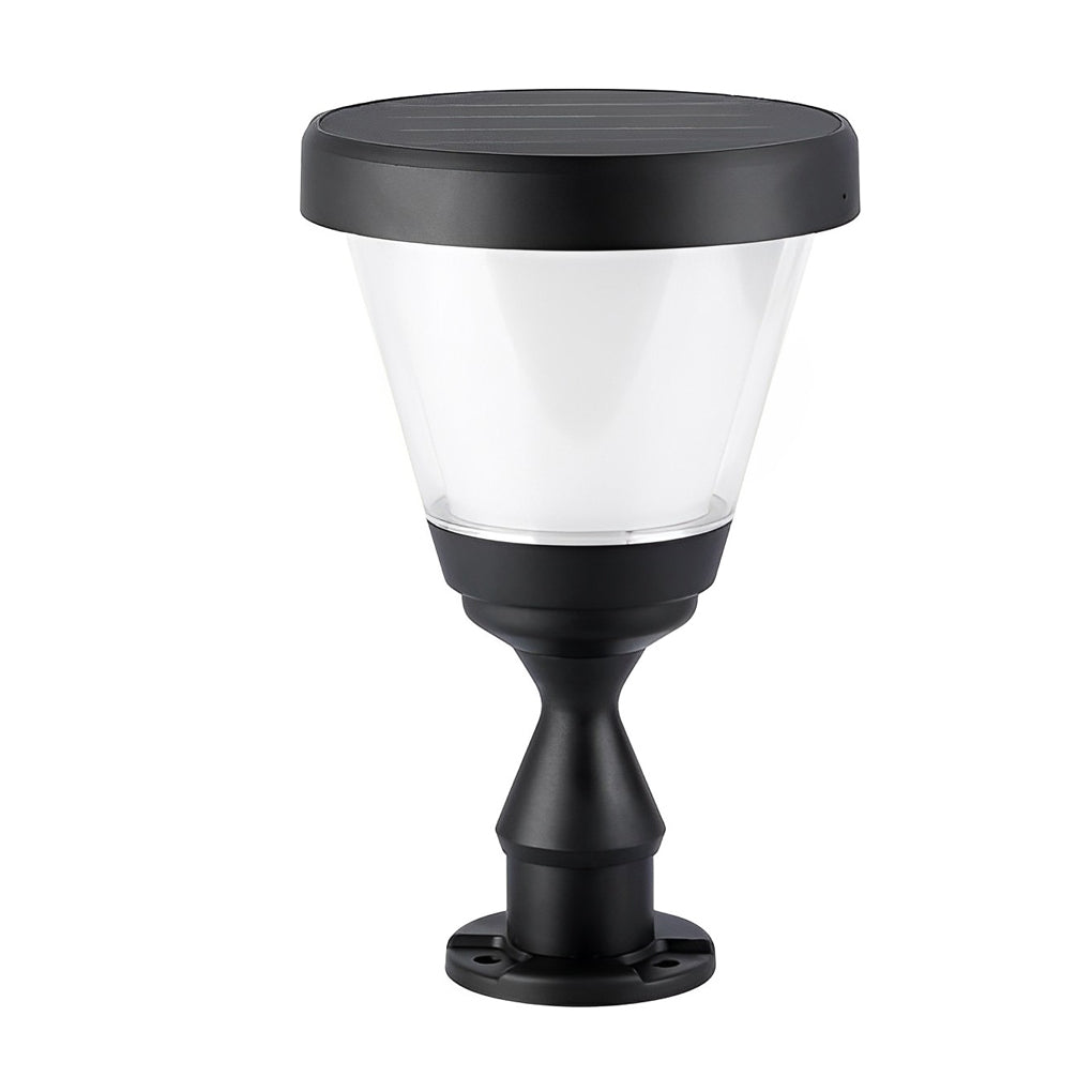 Black Modern Solar LED Fence Post Cap Light