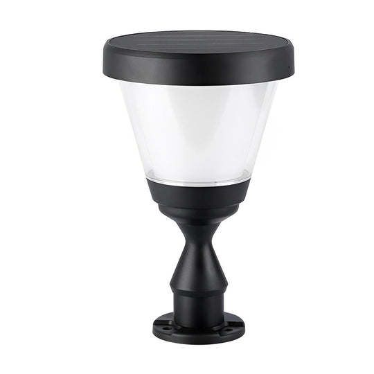 Black Modern Solar LED Fence Post Cap Light