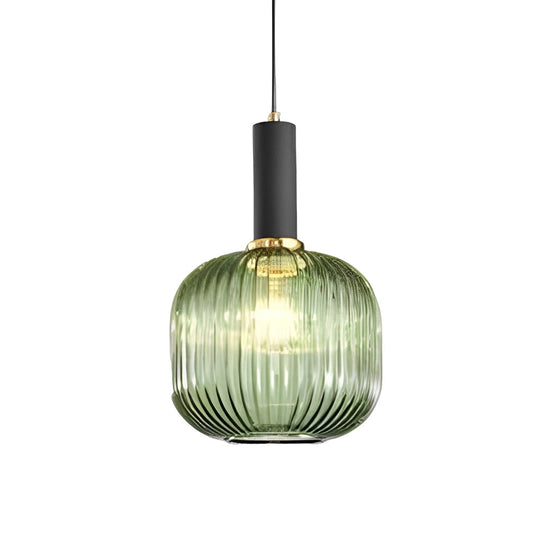 Glass Lantern Shaped Striped Creative LED Nordic Chandelier Pendant Light
