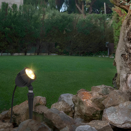 Adjustable Round LED COB Waterproof Outdoor Spotlights – Black Aluminum Landscape Lighting