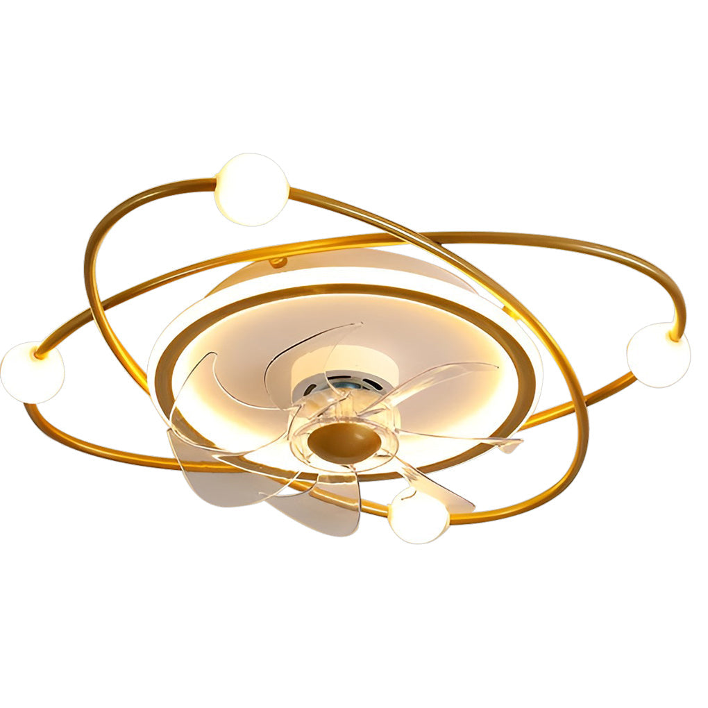 Creative Intelligent Stepless Dimming LED Nordic Ceiling Fan Light