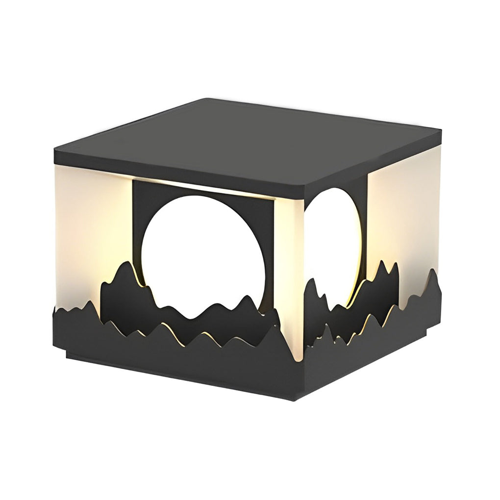 Mountain Scenery Solar LED Waterproof Outdoor Fence Post Light