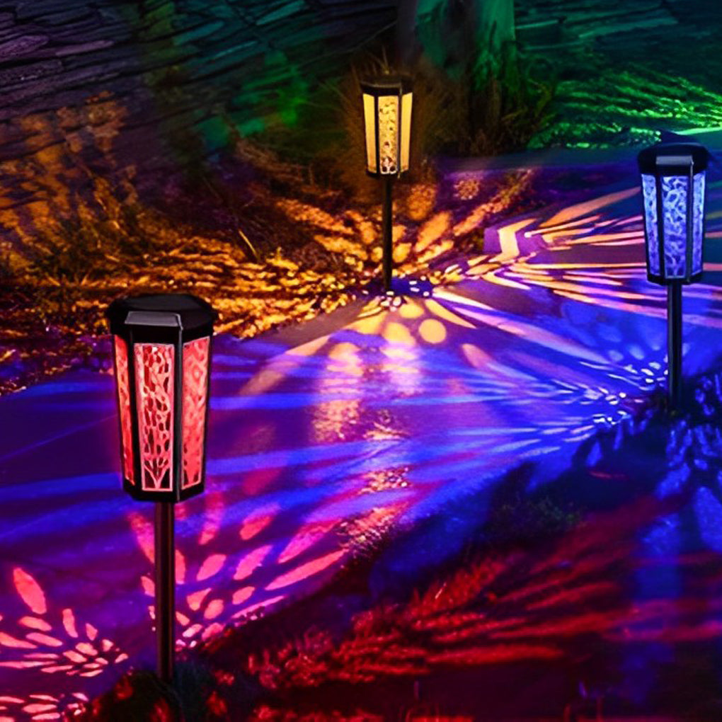 Intelligent LED Solar Stake Light Color Changing Waterproof Outdoor Ambience Enhancer