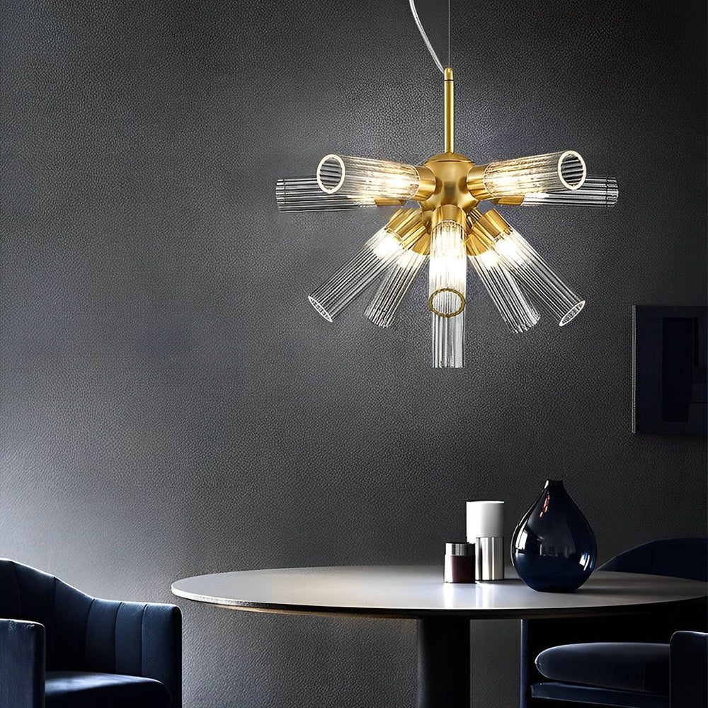 Acrylic Tube Three Step Dimming Post Modern Sputnik Light Chandelier