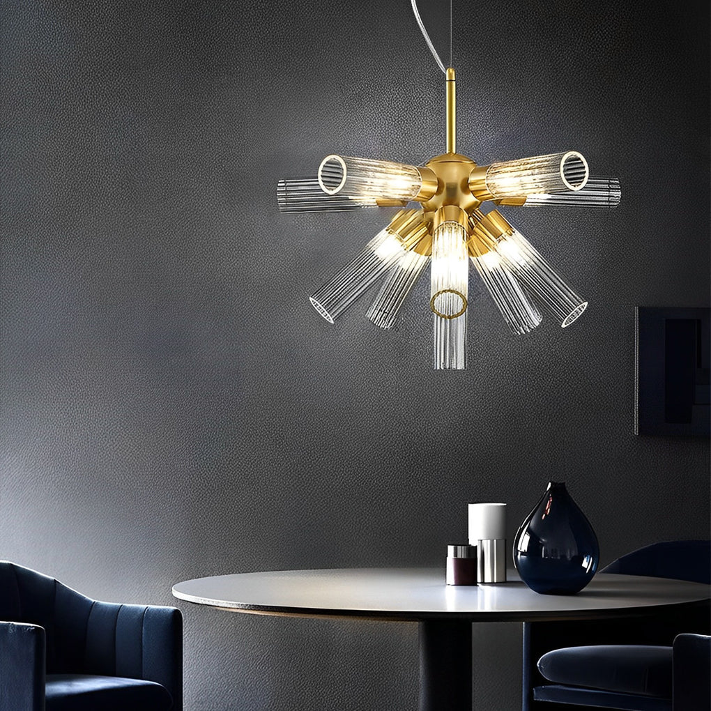 Acrylic Tube Three Step Dimming Post Modern Sputnik Light Chandelier