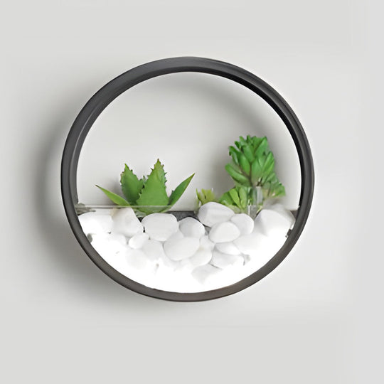 Round Small Artificial Plants Stones 18W LED Modern Outdoor Wall Light