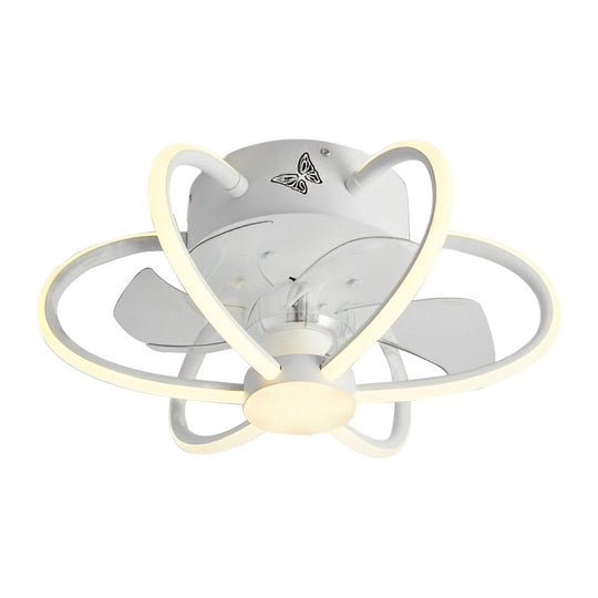 Flower Shaped Bladeless Ceiling Fan with Dimmable LED and Remote Control