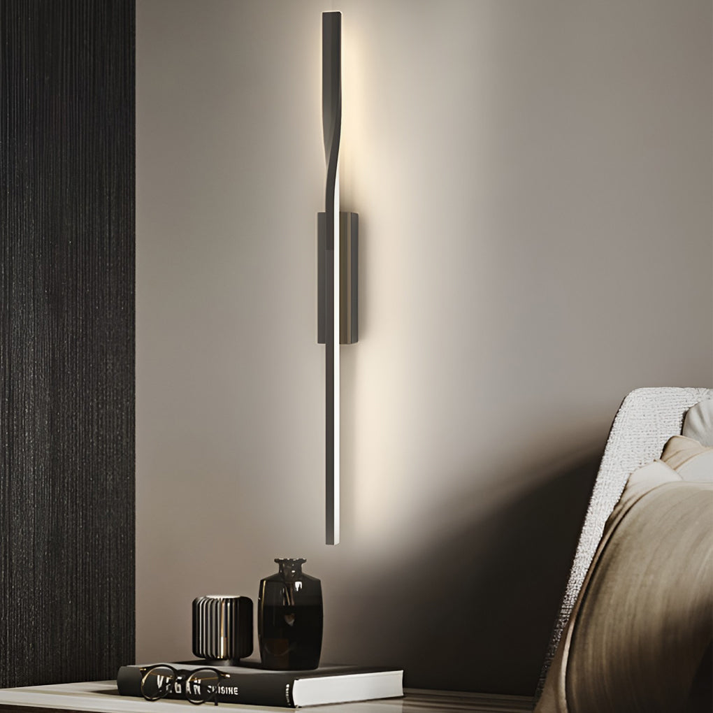 Creative Linear LED Black Modern Minimalist Wall Lamp