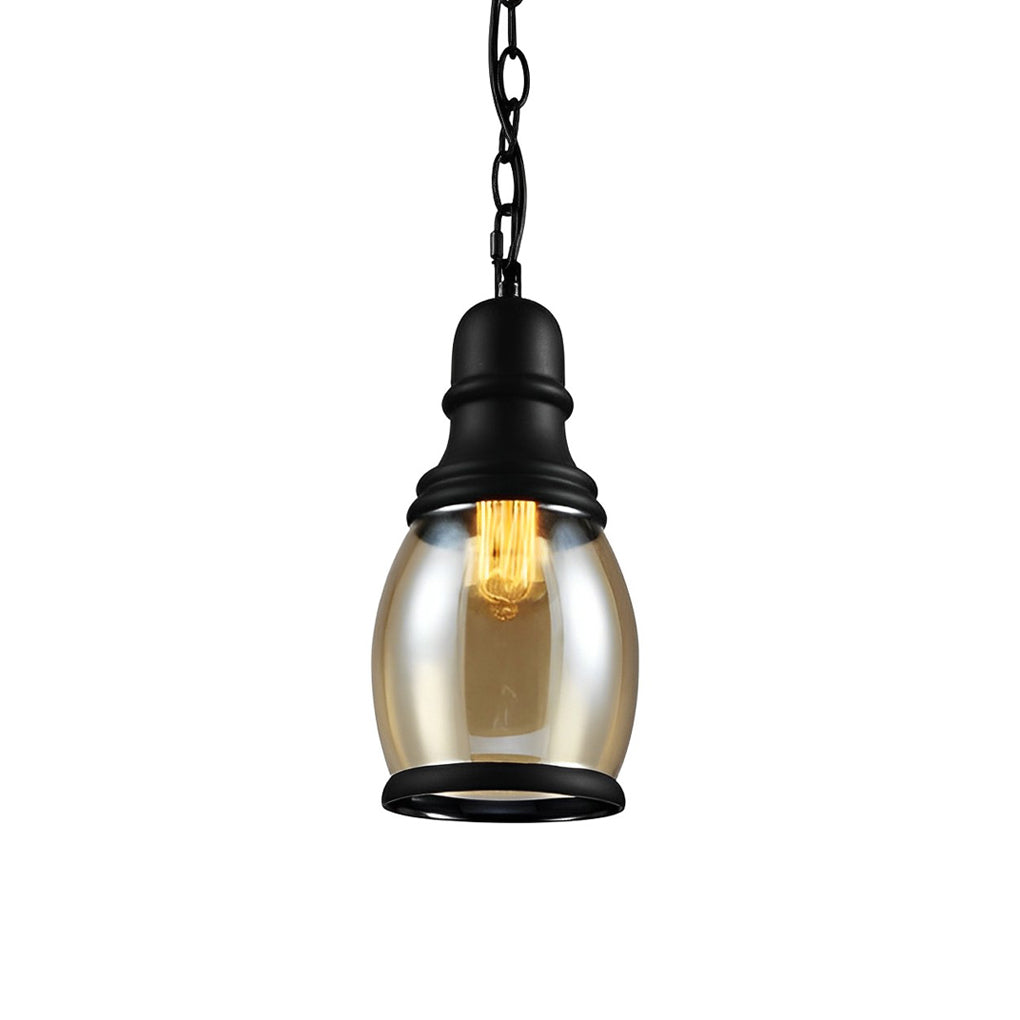 Retro Bottle Brown Glass Shade Industrial Pendant Light