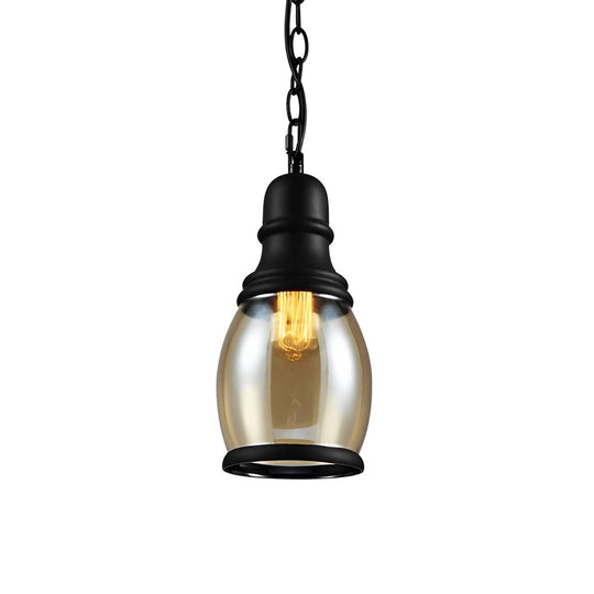 Retro Bottle Brown Glass Shade Industrial Pendant Light