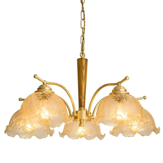 3/5-Light Cracked Glass Retro Chandelier Pendant Light