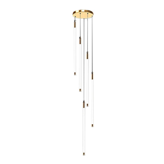 Spiral Creative Long Tube LED Modern Duplex Staircase Chandelier Ceiling Light
