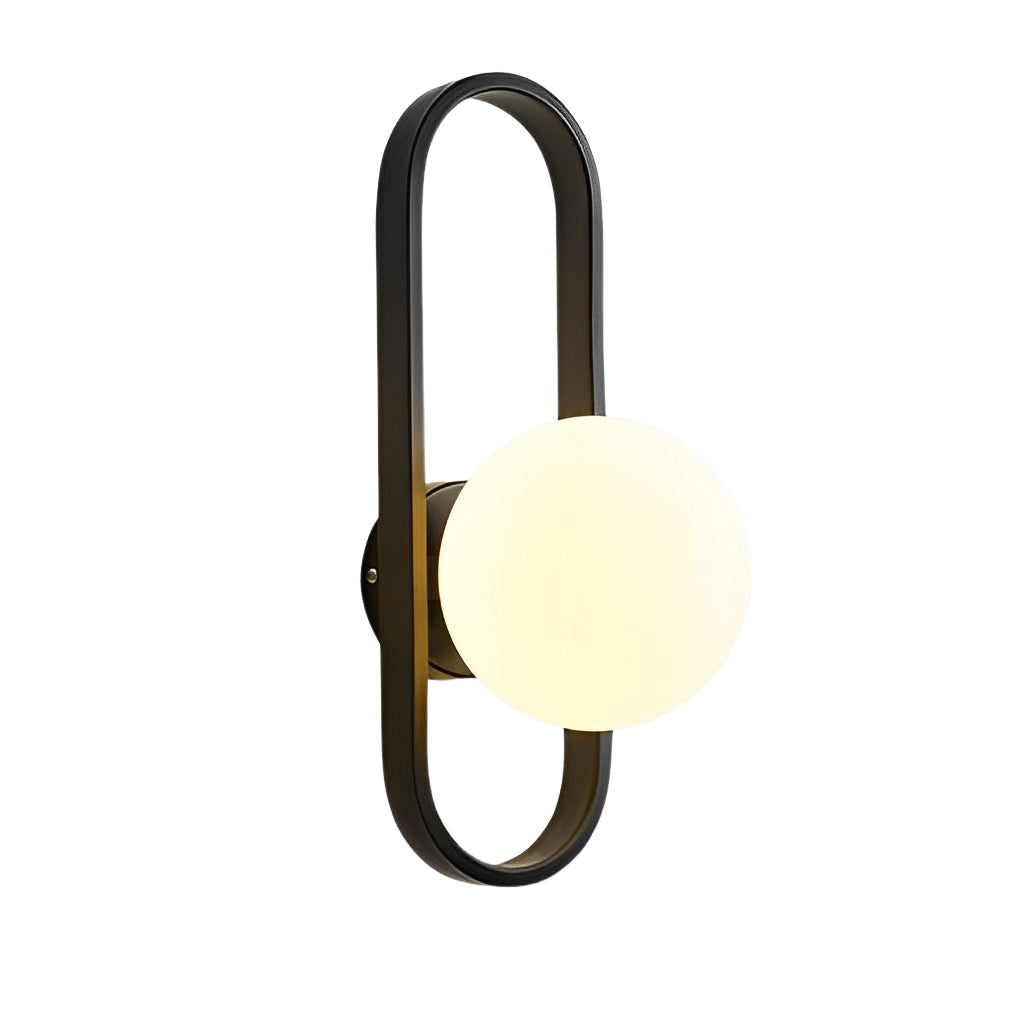 Creative Glass Shade Elliptical Iron Modern Wall Lamp