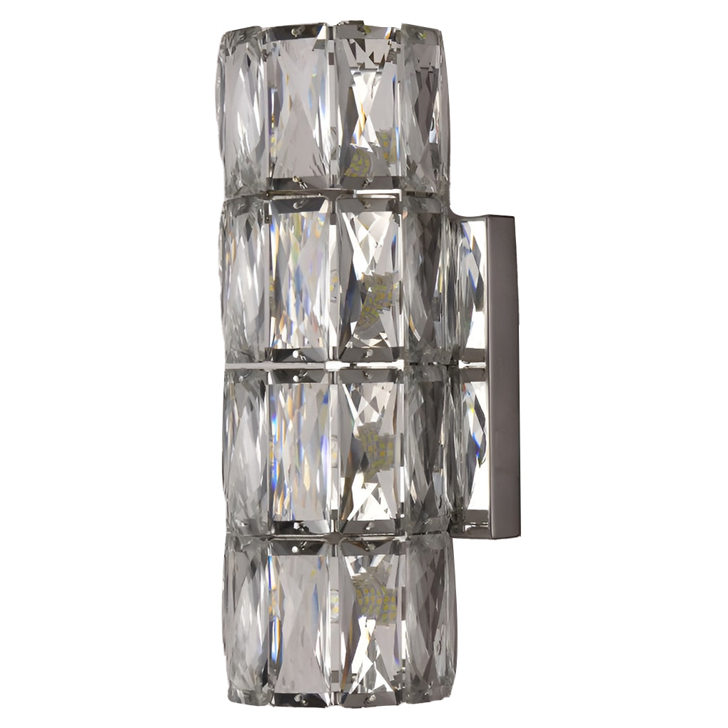 Cylindrical Crystal LED Wall Sconce with 3-Step Dimming