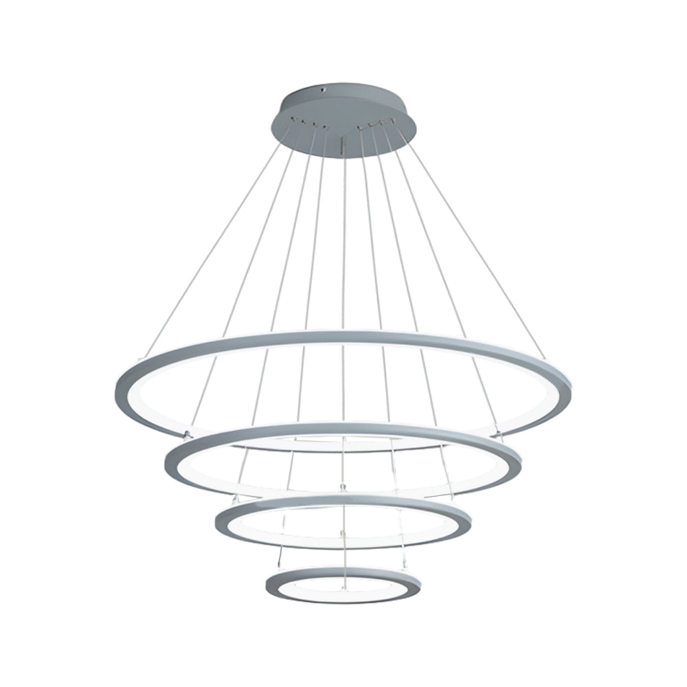 4-Rings LED Mid-Century Modern Chandelier with Remote Control