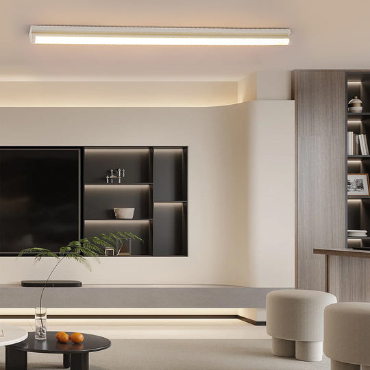 24'' / 30'' Rectangular LED Modern Flush Mount Lighting – White or Black Finish