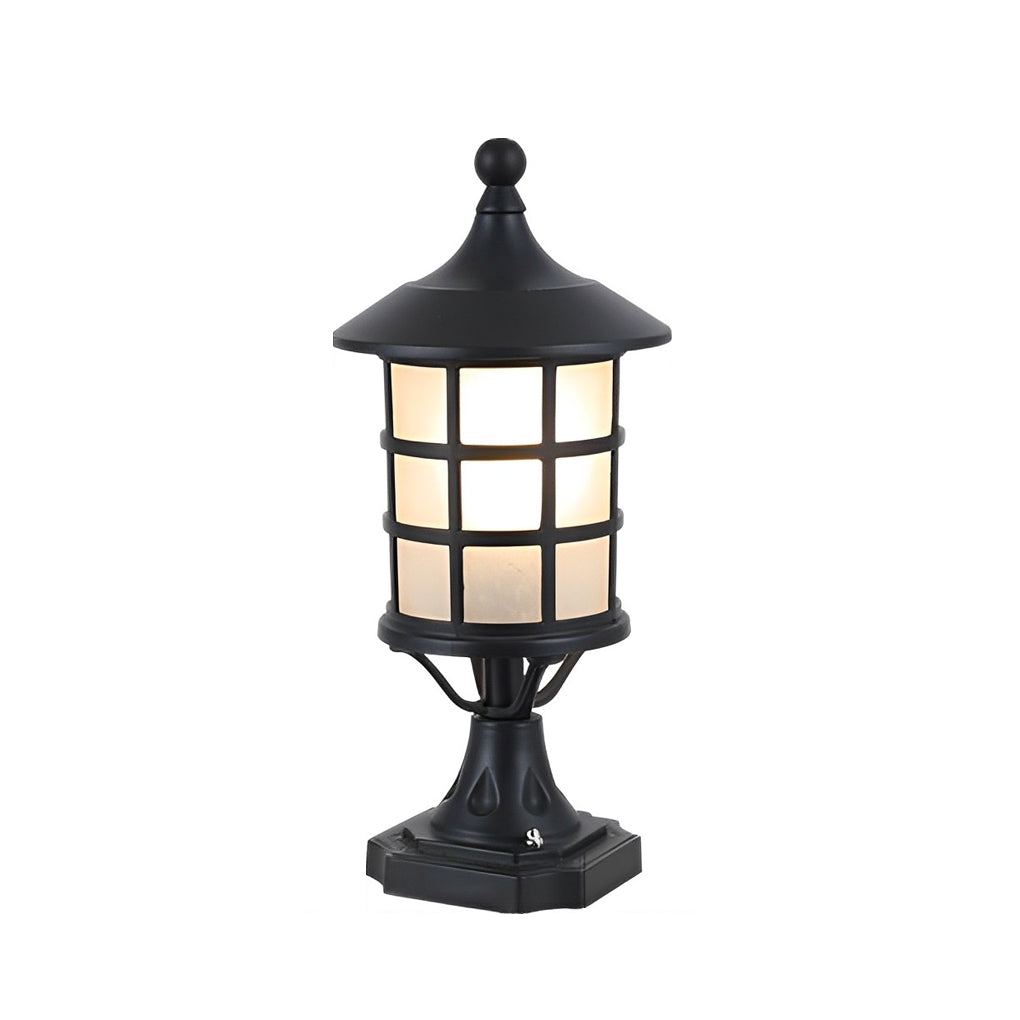 Round Cage Waterproof LED Solar Fence Post Light with Remote