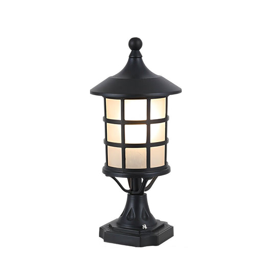 Round Cage Waterproof LED Solar Fence Post Light with Remote