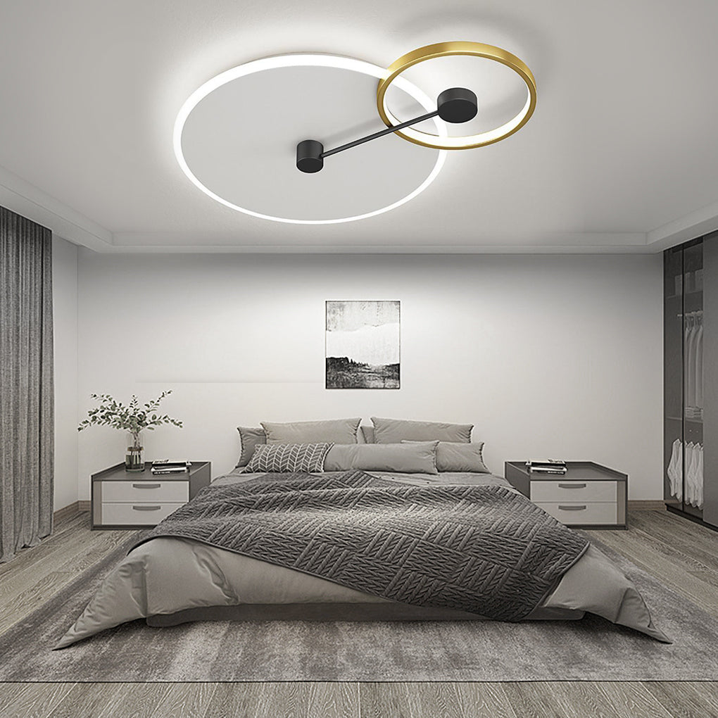 Geometrical Circles Dimmable LED Modern Flush Mount Ceiling Light