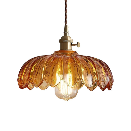 Retro Flower – Glass Brass Nordic Kitchen Pendant Light Chandelier