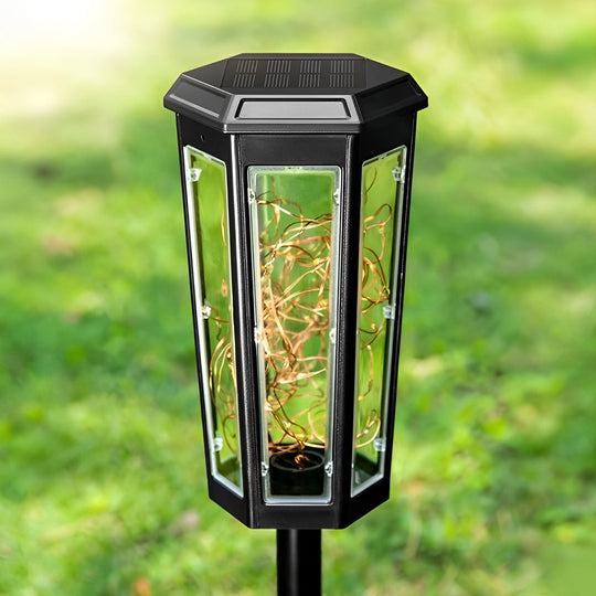 Hexagonal Solar LED Lawn Lights with Motion Sensor
